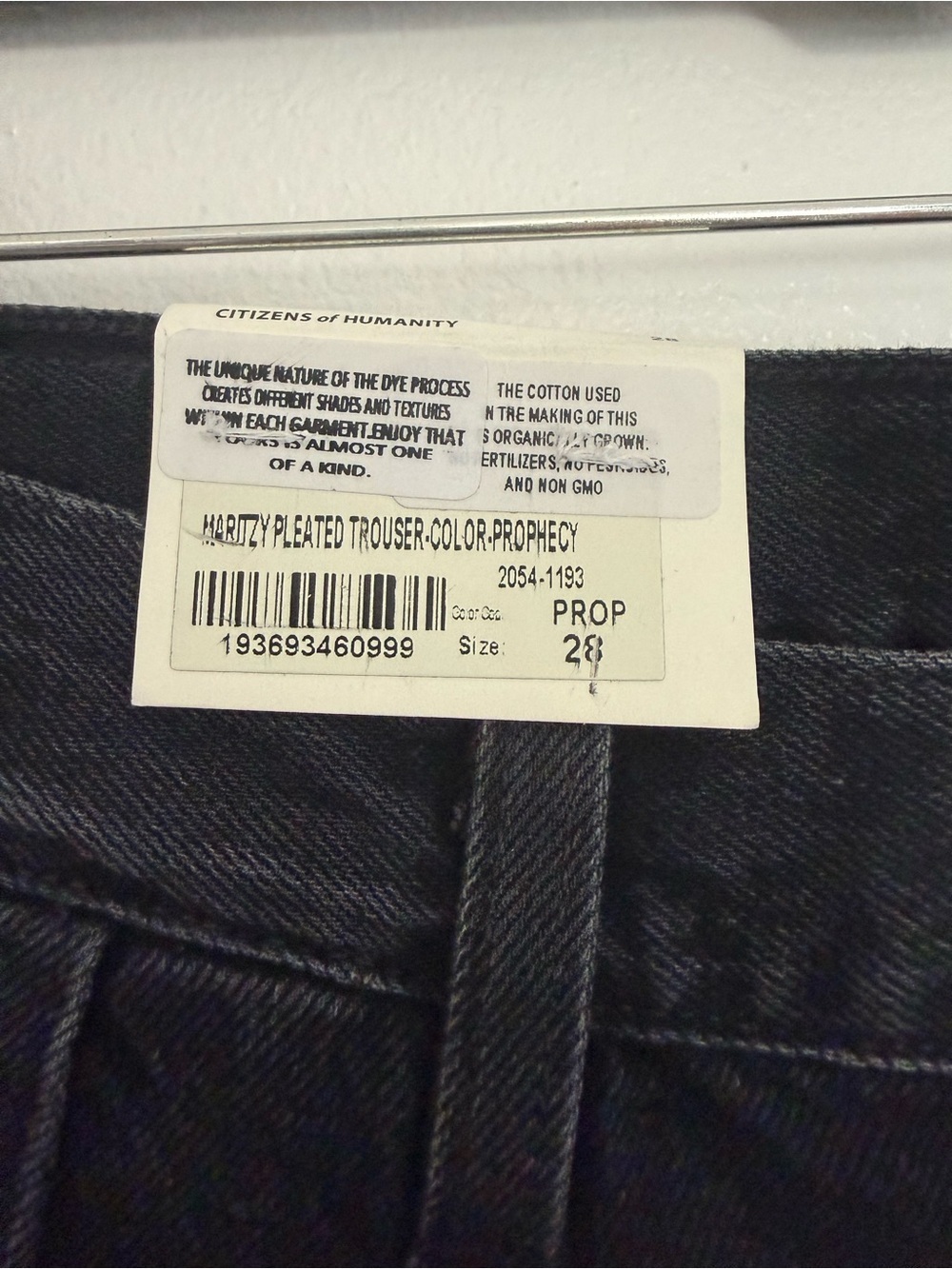 NWT Citizens Of Humanity Jeans Maritzy Trouser Pleated in Prophecy Black - Picture 13 of 13